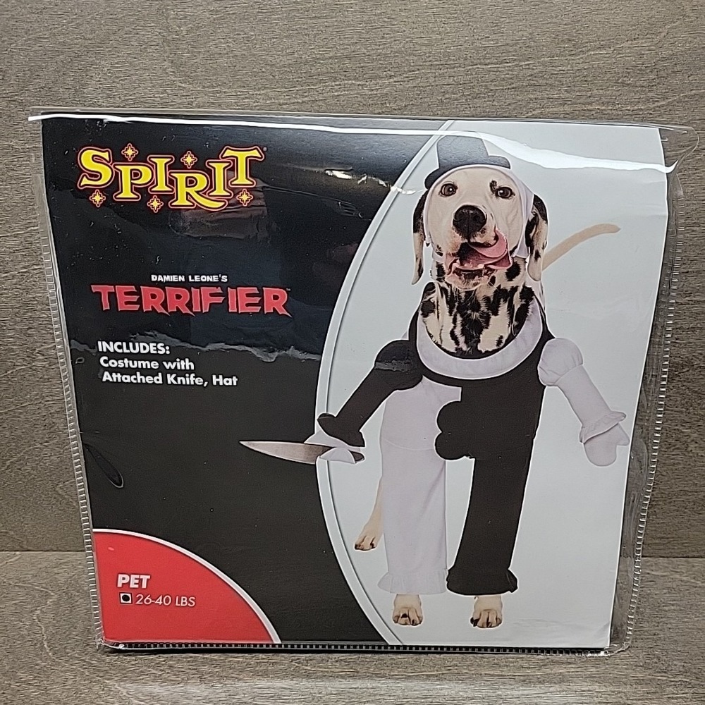 26-40 LB Pet Costume - Terrifier Art the Clown Pet Dog Cosplay Spirit Halloween